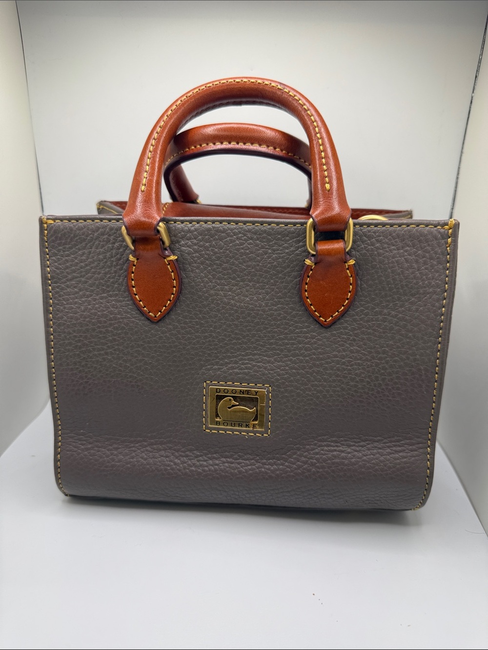Dooney & Bourke Grey Pebble Grain Mini Janine Satchel